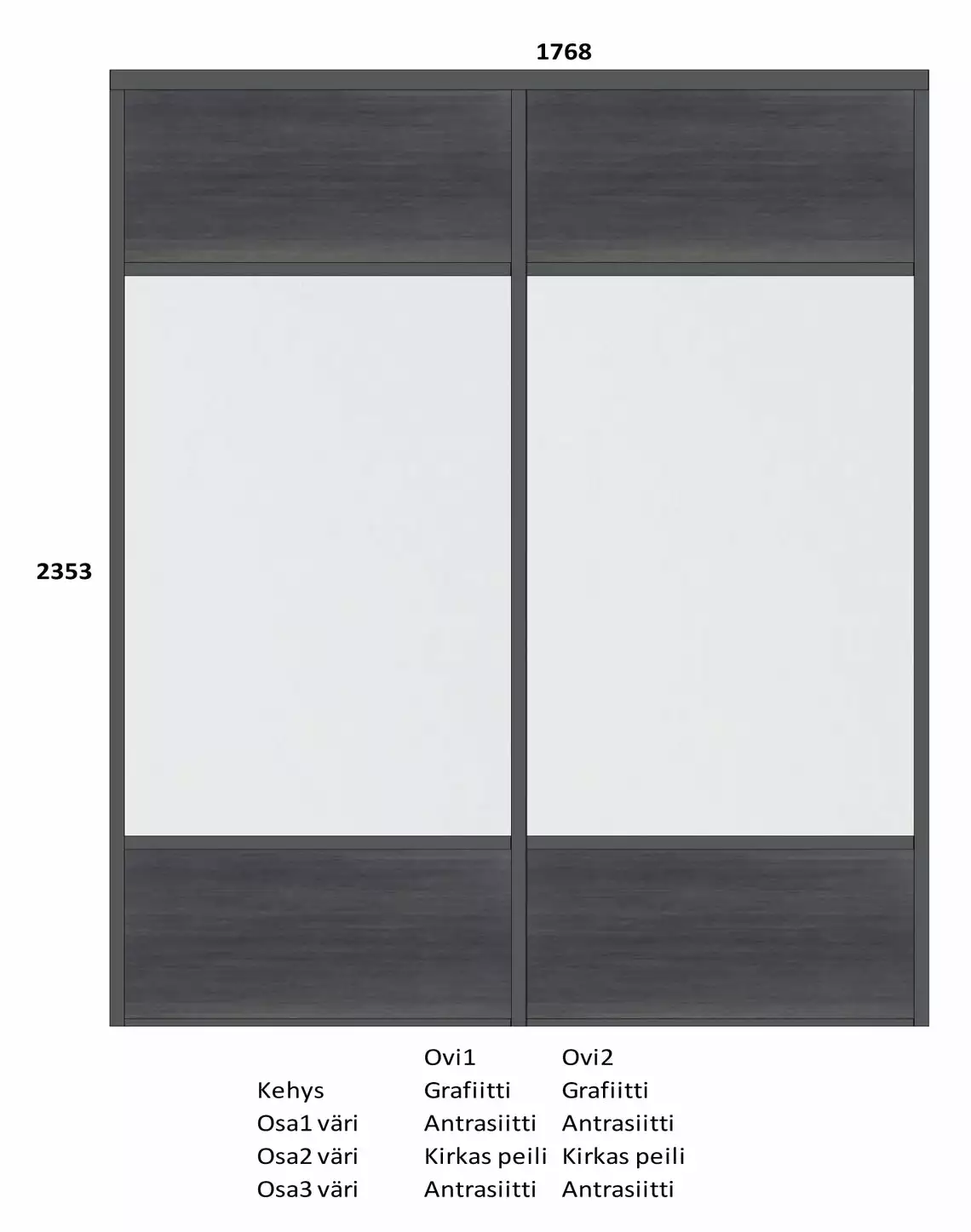 Lakeus Design Oy LAKEUS DESIGN Liukuovikaappi Mittatilauksena 180 X 60 X 245 Cm 2 Lakeus Design Oy LAKEUS DESIGN Liukuovikaappi Mittatilauksena 180 X 60 X 245 Cm - Image 2