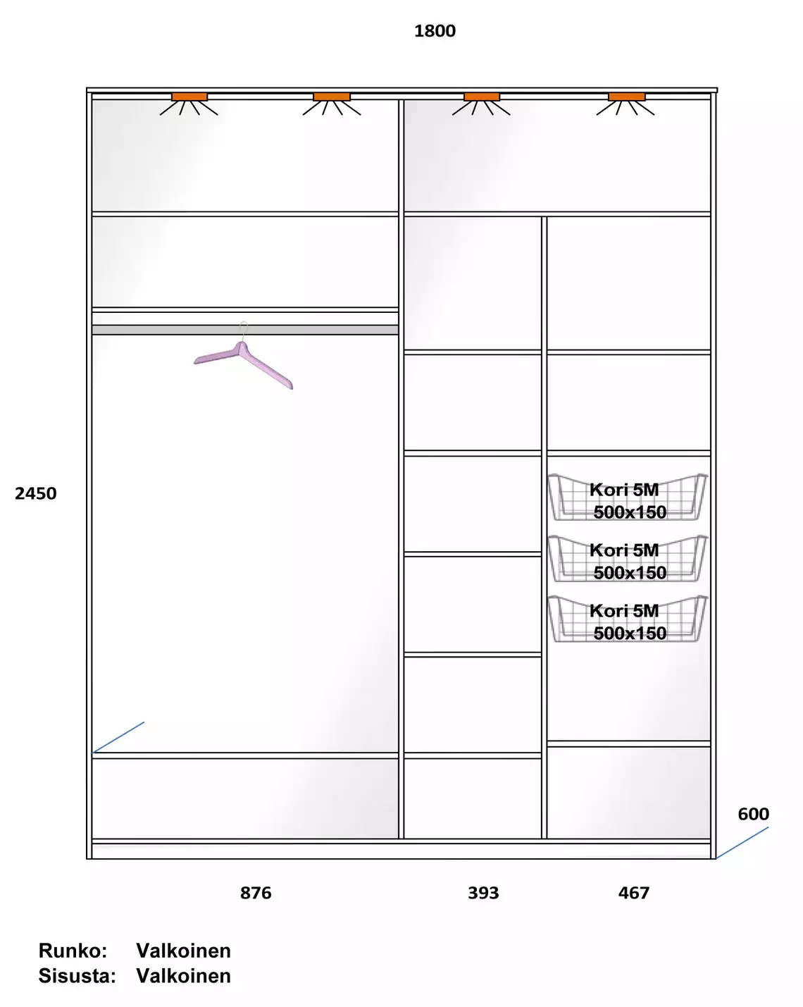 Lakeus Design Oy LAKEUS DESIGN Liukuovikaappi Mittatilauksena 180 X 60 X 245 Cm 3 Lakeus Design Oy LAKEUS DESIGN Liukuovikaappi Mittatilauksena 180 X 60 X 245 Cm - Image 3