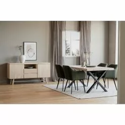 Rowico AB BROOKLYN Ruokapöytä 170 X 95 Cm X-mallisilla Metallijaloilla -Huonekalu kauppa Brooklyn rr 170 x95 X jaloilla valkotammi 119838 miljoo