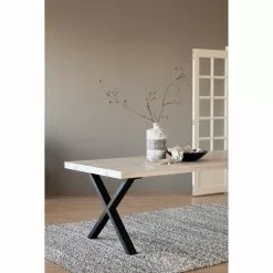 Rowico AB BROOKLYN Ruokapöytä 220 X 95 Cm X-mallisilla Metallijaloilla 18 Rowico AB BROOKLYN Ruokapöytä 220 X 95 Cm X-mallisilla Metallijaloilla -Huonekalu kauppa Brooklyn ruokapoyta 220 x95 X jaloilla valkotammi 119825 miljoo