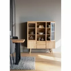 Rowico AB BROOKLYN Vitriini 130 Cm -Huonekalu kauppa Brooklyn vitriini tammi 108596 miljoo