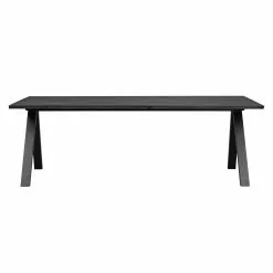 Rowico AB CARRADALE Ruokapöytä 220 X 100 Cm V-mallisilla Metallijaloilla -Huonekalu kauppa Carradale ruokapoyta 120326 musta