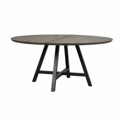 Rowico AB CARRADALE Ruokapöytä Pyöreä 150 Cm Metallijaloilla -Huonekalu kauppa Carradale ruokapoyta pyorea savutammi musta 120343