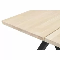 Rowico AB CARRADALE Ruokapöytä 220 X 100 Cm V-mallisilla Metallijaloilla -Huonekalu kauppa Carradale ruokapoyta valkotammi musta 120320 detalj