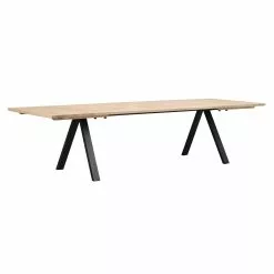 Rowico AB CARRADALE Ruokapöytä 220 X 100 Cm V-mallisilla Metallijaloilla -Huonekalu kauppa Carradale ruokapoyta jatkettu valkotammi musta 120320 b9b55b44 1df0 490e 890a 917ed39a71a2