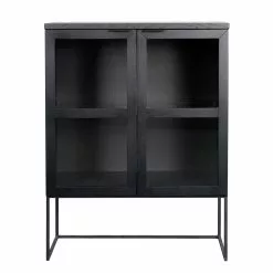 Rowico AB EVERETT Vitriini 95 Cm Matala -Huonekalu kauppa Everett kaappi 125 musta118787