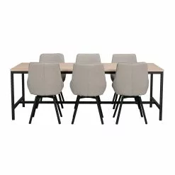 Rowico AB EVERETT Ruokapöytä -Huonekalu kauppa Everett ruokapoyta kuultovalko Alison tuolit beige