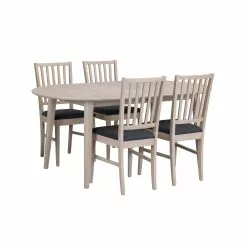 Rowico AB FILIPPA Ruokapöytä Ovaali Jatkettava 105 X 170 + 40 Cm -Huonekalu kauppa Filippa ruokaryhma 1 4 valkotammi 2