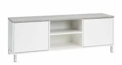 Leo-Matti Ojala Oy KIVI Tv-taso 144 Cm 2 Ovea Ja Avo-osa -Huonekalu kauppa Kivi taso 148cm 2 ovi avo valk harmaa jalat 10cm