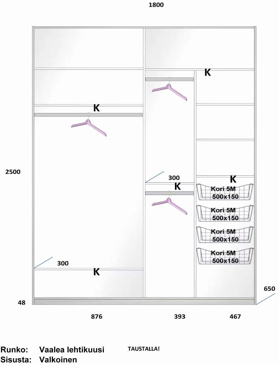 Lakeus Design Oy LAKEUS DESIGN Liukuovikaappi Mittatilauksena 180 X 65 X 250 Cm 3 Lakeus Design Oy LAKEUS DESIGN Liukuovikaappi Mittatilauksena 180 X 65 X 250 Cm - Image 3