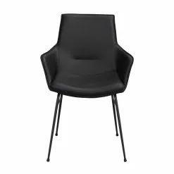 Rowico AB LOWELL Nojatuoli -Huonekalu kauppa Lowell tuoli musta nahka 120263