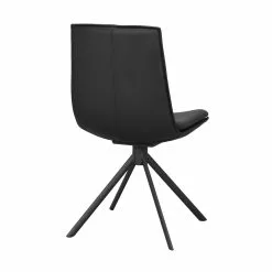 Rowico AB LOWELL Tuoli Pyörivä -Huonekalu kauppa Lowell tuoli musta nahka kaantyva 120253 3