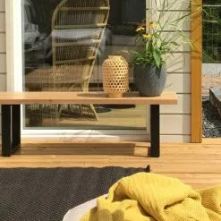 Vilbel Ou VENLA Penkki Suorilla Metallijaloilla -Huonekalu kauppa Nauvo penkki 150 antiikki musta 1 asuntomessut 2020