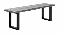 Vilbel Ou VENLA Penkki Suorilla Metallijaloilla -Huonekalu kauppa Nauvo penkki 150 harmaa musta