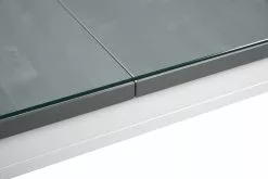 Pohjanmaan Kaluste Oy PETRA Ruokapöytä Neliö 8 Pohjanmaan Kaluste Oy PETRA Ruokapöytä Neliö -Huonekalu kauppa Petra poyta 140x140 valk harmaa lasikannella detalj 2 6bb0f84a 968e 4305 a212 171f262e6705