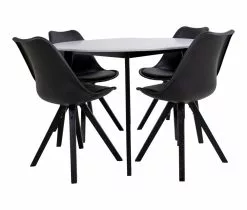 House Nordic ApS RIMINI/ROMA 4 Hengen Pyöreä Ruokailuryhmä -Huonekalu kauppa Rimini Roma rr 1 2B4 pyorea musta