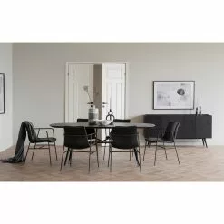 Rowico AB SPRINGDALE Ruokapöytä Ovaali 200 X 98 Cm -Huonekalu kauppa Springdale poyta musta 119730 Springdale tuolit miljoo