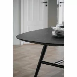 Rowico AB SPRINGDALE Ruokapöytä Ovaali 200 X 98 Cm -Huonekalu kauppa Springdale poyta musta 119730 detalj