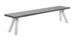 Vilbel Ou VENLA Penkki Puujaloilla -Huonekalu kauppa Venla penkki 200cm harmaa puujalat valkoinen