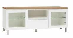 Leo-Matti Ojala Oy VIIVA Tv-taso 137 Cm NO 19 -Huonekalu kauppa viiva tv 137 lasiovet avo ltk alumiinijalat tammi