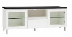 Leo-Matti Ojala Oy VIIVA Tv-taso 137 Cm NO 19 -Huonekalu kauppa viiva tv 137 lasiovet avo ltk metallijalat musta