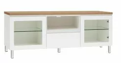 Leo-Matti Ojala Oy VIIVA Tv-taso 137 Cm NO 19 -Huonekalu kauppa viiva tv 137 lasiovet avo ltk metallijalat tammi