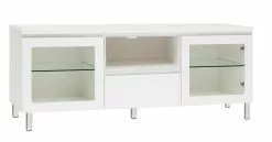 Leo-Matti Ojala Oy VIIVA Tv-taso 137 Cm NO 19 -Huonekalu kauppa viiva tv 137 lasiovet avo ltk metallijalat valk