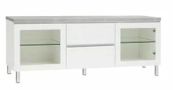 Leo-Matti Ojala Oy VIIVA Tv-taso 137 Cm NO 14 -Huonekalu kauppa viiva tv 137 lasiovet ltk metallijalat harmaa