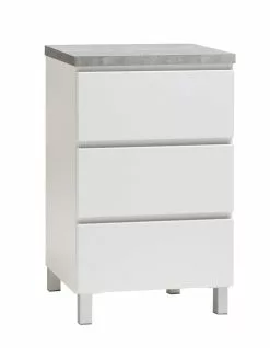 Leo-Matti Ojala Oy VIIVA Lipasto 46 Cm Matala -Huonekalu kauppa viiva lipasto kapea 3ltk alumiinijalat harmaa