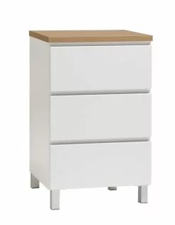 Leo-Matti Ojala Oy VIIVA Lipasto 46 Cm Matala -Huonekalu kauppa viiva lipasto kapea 3ltk alumiinijalat tammi