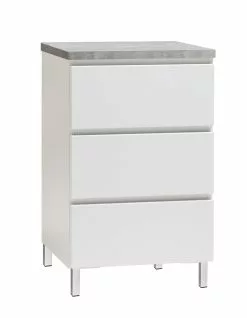 Leo-Matti Ojala Oy VIIVA Lipasto 46 Cm Matala -Huonekalu kauppa viiva lipasto kapea 3ltk metallijalat harmaa