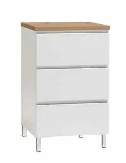 Leo-Matti Ojala Oy VIIVA Lipasto 46 Cm Matala -Huonekalu kauppa viiva lipasto kapea 3ltk metallijalat tammi